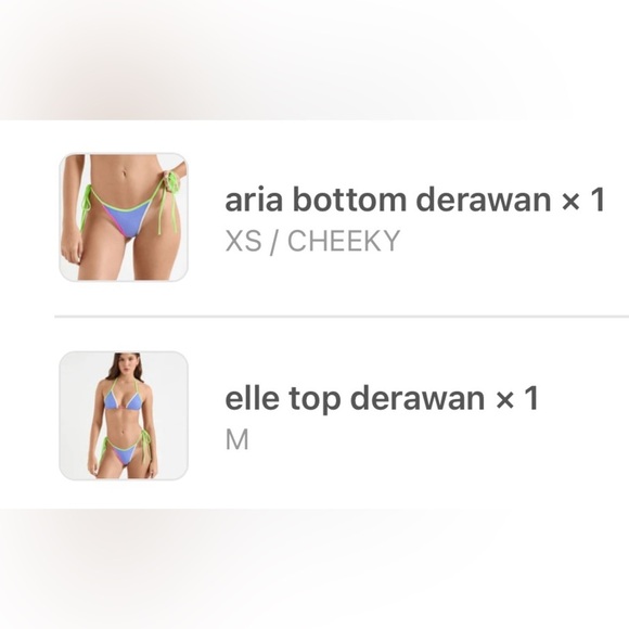 NWT OneOne Swimwear Bikini Set Derawan Jesse Kameron Colorblock Neon Blue - Picture 4 of 6